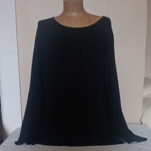 J. Jill Black Flowy Top In Jet